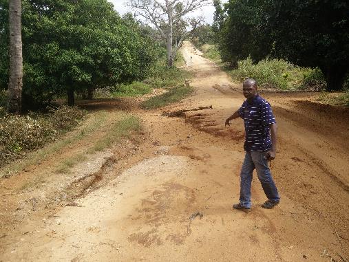 Mozambique: roads constructed with highly erodible red sand washed away in each major runoff event