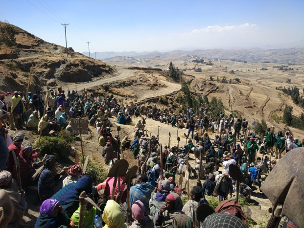 Figure 14.3:. Community mobilization for road water harvesting in Amhara, Ethiopia